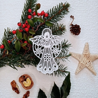 Vánoční krajka - anděl   POSLEDNÍ KUSY